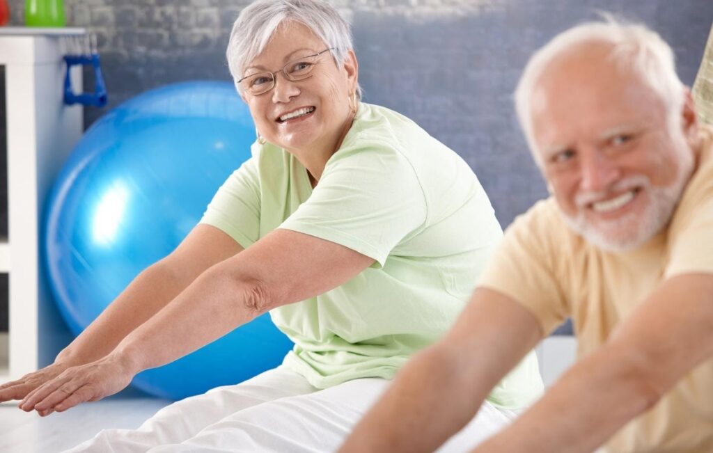 seniors enjoying range of motion in spine